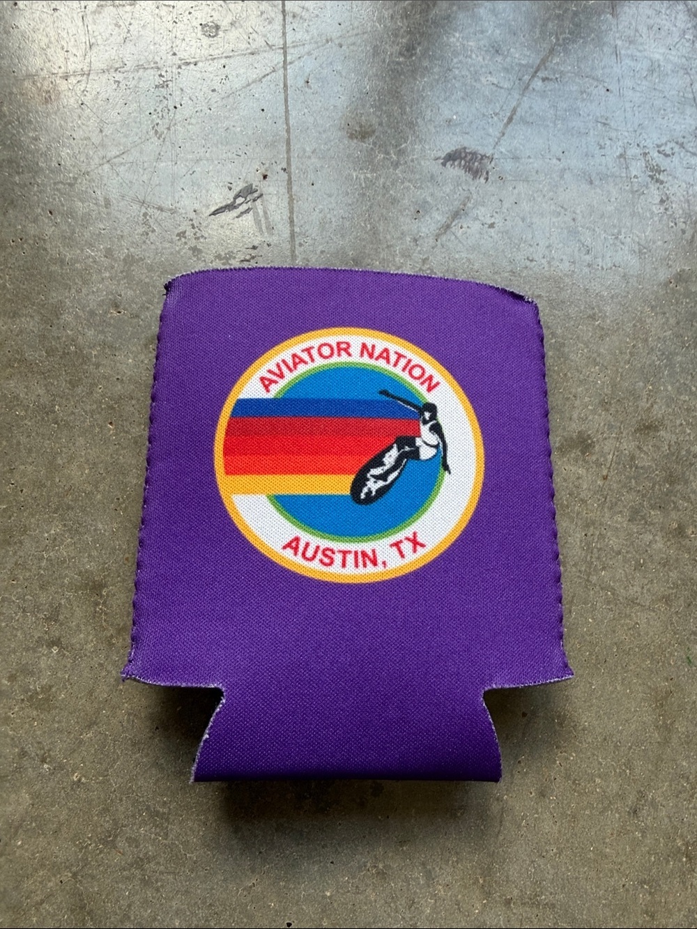 Aviator nation purple cup koozie